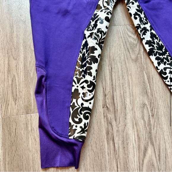 Buckwild Curvy Mare High Waist Breech Purple Damask Pants Size 38 - Picture 6 of 8